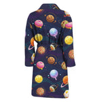 Food Planets Pattern Print Men's Bathrobe