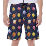 Food Planets Pattern Print Men's Beach Shorts