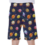 Food Planets Pattern Print Men's Beach Shorts
