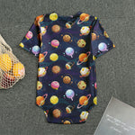 Food Planets Pattern Print Men's Bodysuit