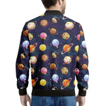 Food Planets Pattern Print Men's Bomber Jacket