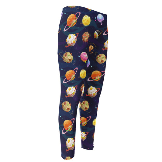 Food Planets Pattern Print Men's Compression Pants