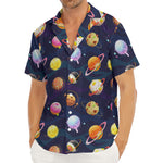 Food Planets Pattern Print Men's Deep V-Neck Shirt