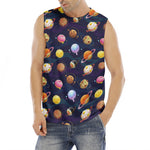 Food Planets Pattern Print Men's Fitness Tank Top