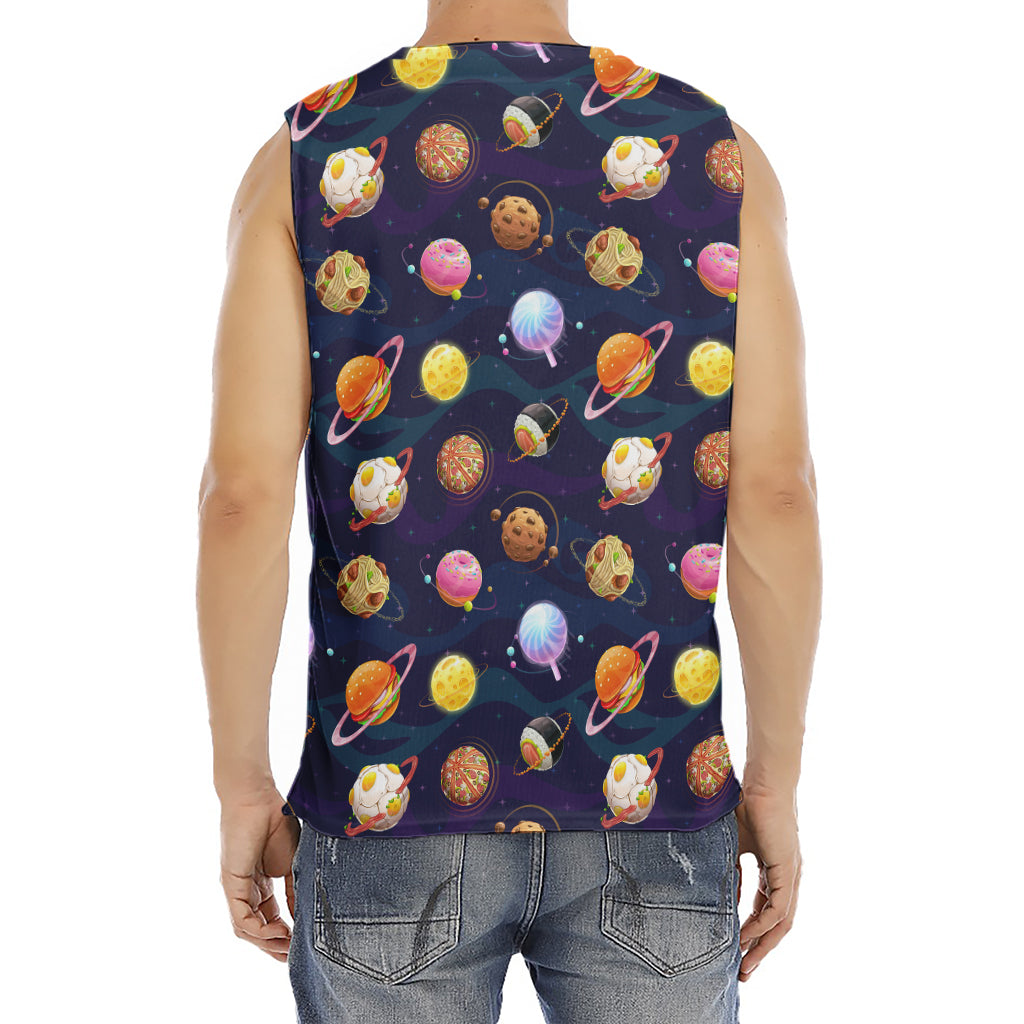 Food Planets Pattern Print Men's Fitness Tank Top