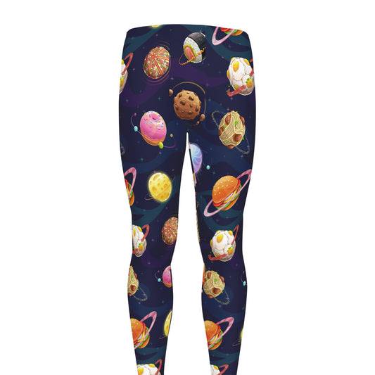 Food Planets Pattern Print Men's leggings