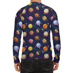 Food Planets Pattern Print Men's Long Sleeve Rash Guard