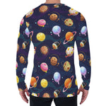 Food Planets Pattern Print Men's Long Sleeve T-Shirt