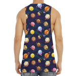 Food Planets Pattern Print Men's Muscle Tank Top