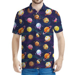Food Planets Pattern Print Men's Polo Shirt