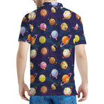 Food Planets Pattern Print Men's Polo Shirt