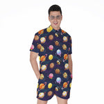 Food Planets Pattern Print Men's Rompers