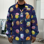 Food Planets Pattern Print Men's Shirt Jacket