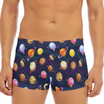 Food Planets Pattern Print Men's Short Boxer Briefs