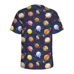 Food Planets Pattern Print Men's Sports T-Shirt