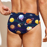 Food Planets Pattern Print Men's Swim Briefs