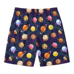Food Planets Pattern Print Men's Swim Trunks