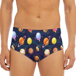 Food Planets Pattern Print Men's Triangle Swim Briefs