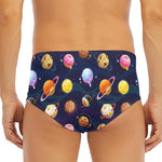 Food Planets Pattern Print Men's Triangle Swim Briefs
