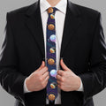Food Planets Pattern Print Necktie
