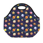 Food Planets Pattern Print Neoprene Lunch Bag