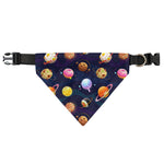 Food Planets Pattern Print Over The Collar Dog Bandana