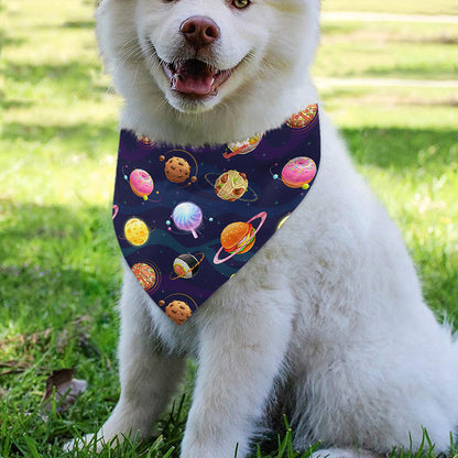 Food Planets Pattern Print Over The Collar Dog Bandana