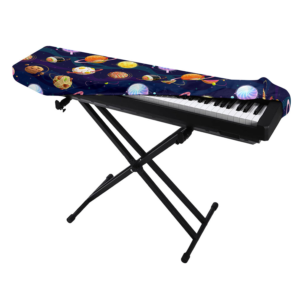 Food Planets Pattern Print Piano Keyboard Cover