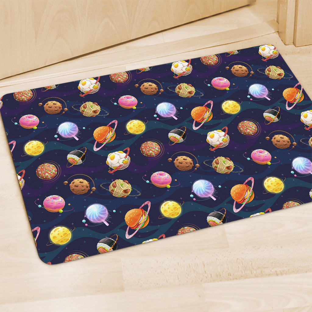 Food Planets Pattern Print Polyester Doormat