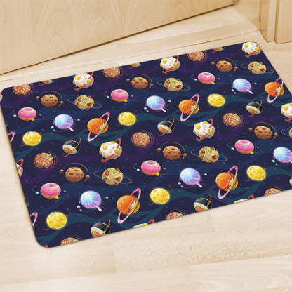 Food Planets Pattern Print Polyester Doormat