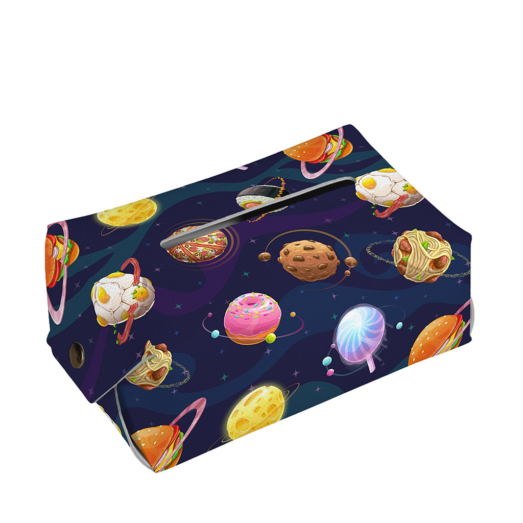 Food Planets Pattern Print Rectangle Tissue Box Cover