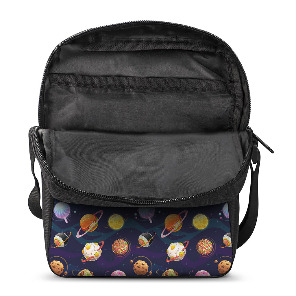 Food Planets Pattern Print Rectangular Crossbody Bag