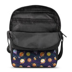 Food Planets Pattern Print Rectangular Crossbody Bag
