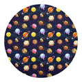 Food Planets Pattern Print Round Blanket