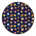 Food Planets Pattern Print Round Floor Mat