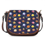 Food Planets Pattern Print Saddle Bag