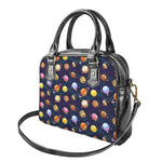 Food Planets Pattern Print Shoulder Handbag