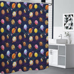 Food Planets Pattern Print Shower Curtain