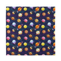 Food Planets Pattern Print Silk Bandana