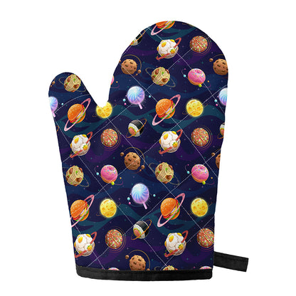 Food Planets Pattern Print Single Oven Mitt