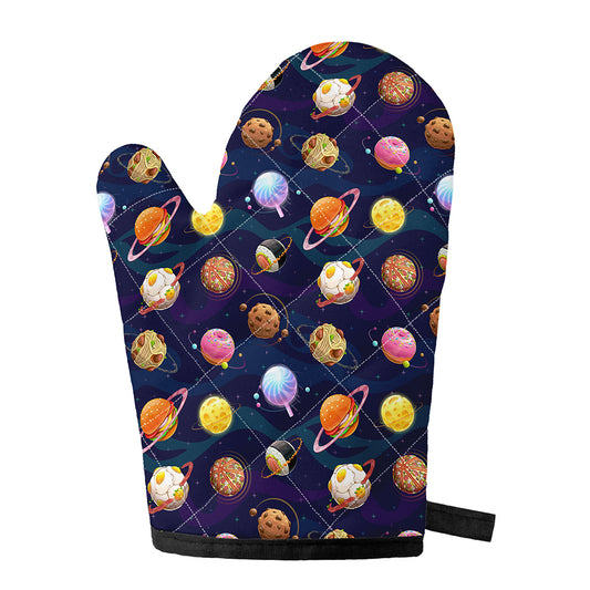 Food Planets Pattern Print Single Oven Mitt