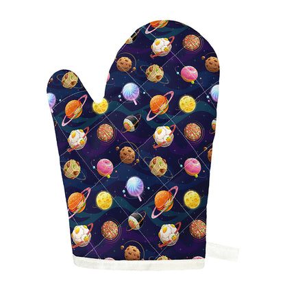 Food Planets Pattern Print Single Oven Mitt