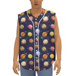 Food Planets Pattern Print Sleeveless Baseball Jersey