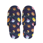 Food Planets Pattern Print Slippers