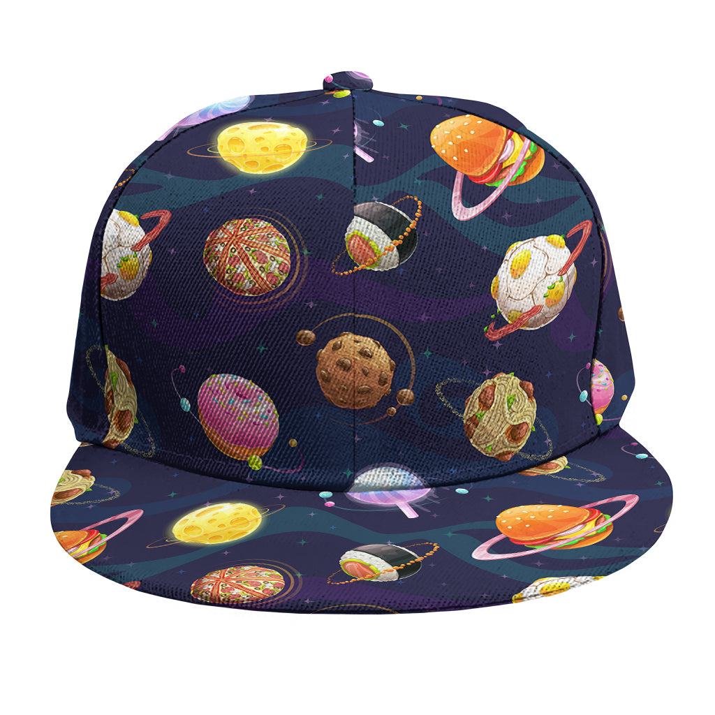 Food Planets Pattern Print Snapback Cap