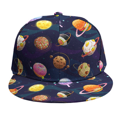 Food Planets Pattern Print Snapback Cap