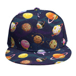 Food Planets Pattern Print Snapback Cap