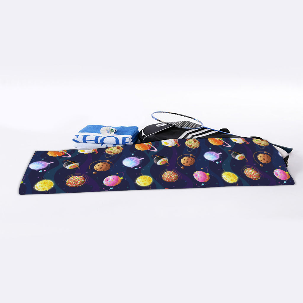 Food Planets Pattern Print Sports Towel