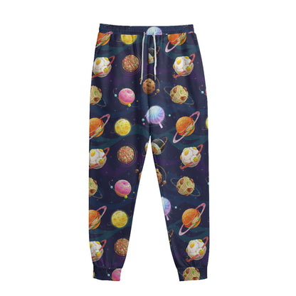 Food Planets Pattern Print Sweatpants