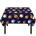 Food Planets Pattern Print Tablecloth